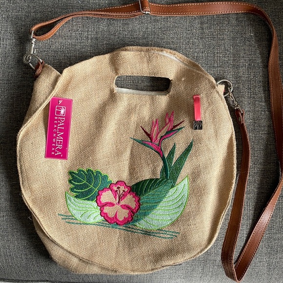 Palmera Beachwear Coko Round Bag Beach Tote Embroidered Jute - Picture 4 of 10